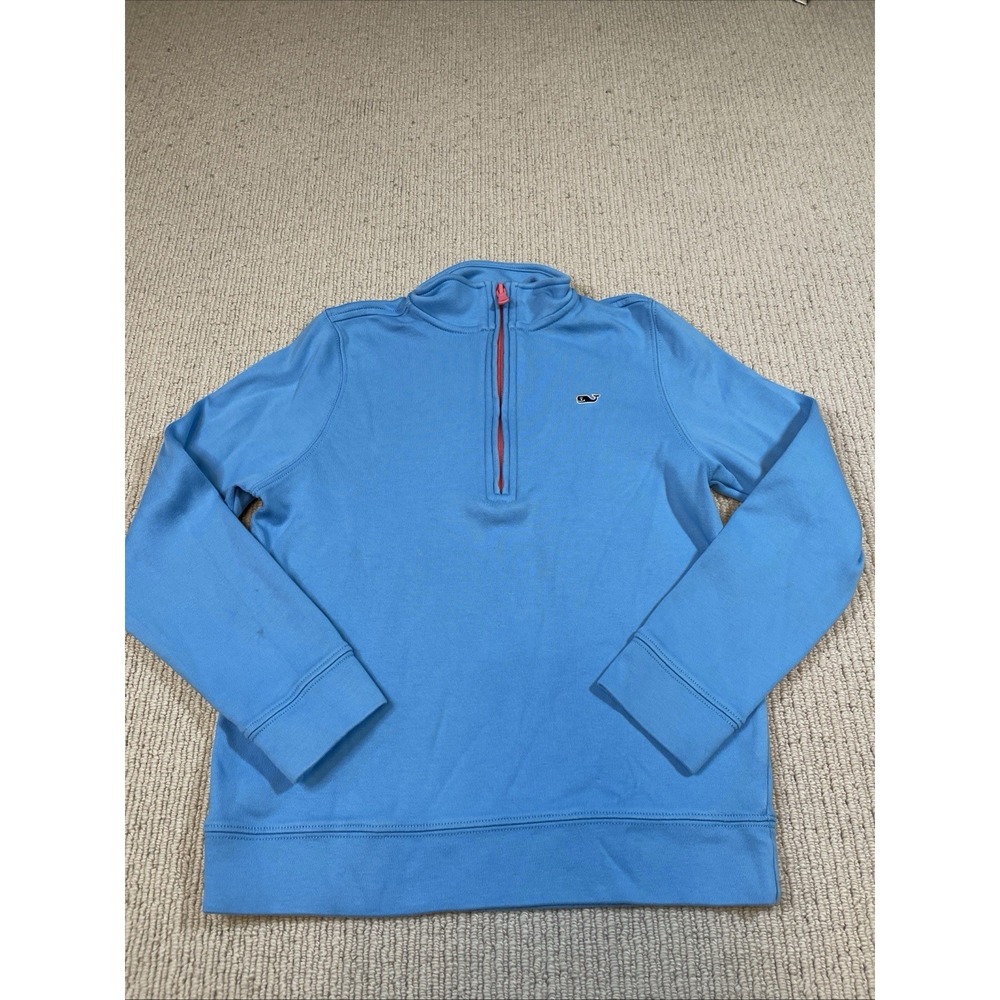 Vineyard Vines Boy's Small Blue Jersery Pullover Quarter Zip